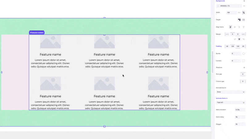 Using animation stagger