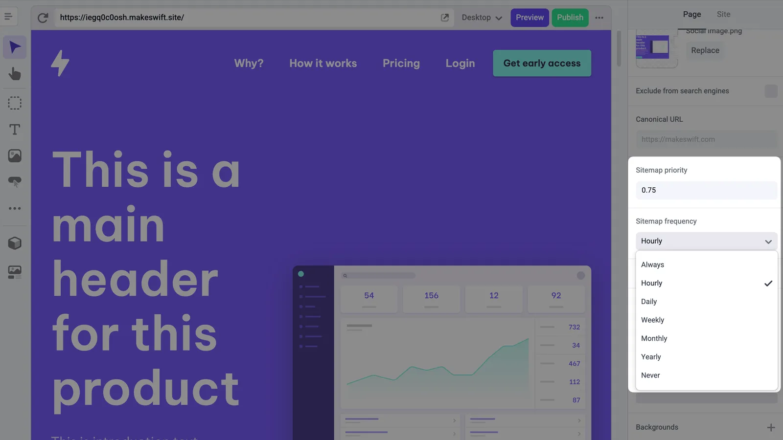 Sitemap properties