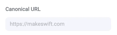 Canonical URL field in Makeswift