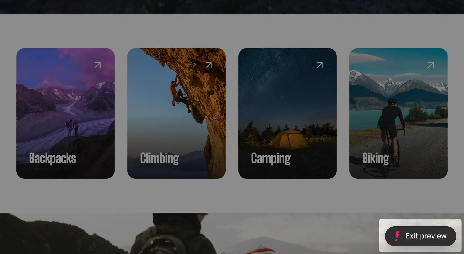 Exit preview button