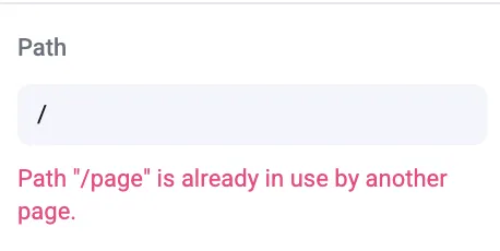 Error displayed for conflicting
pathname