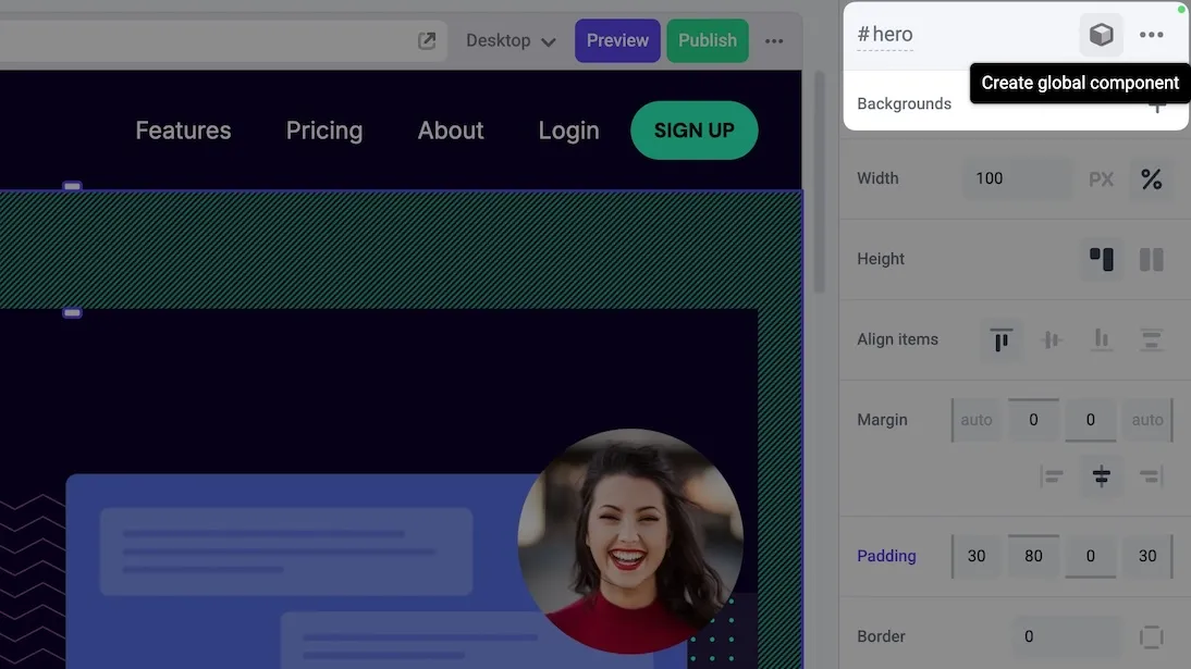 Create global
component