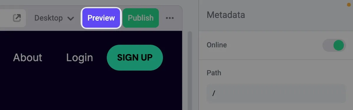 Preview button