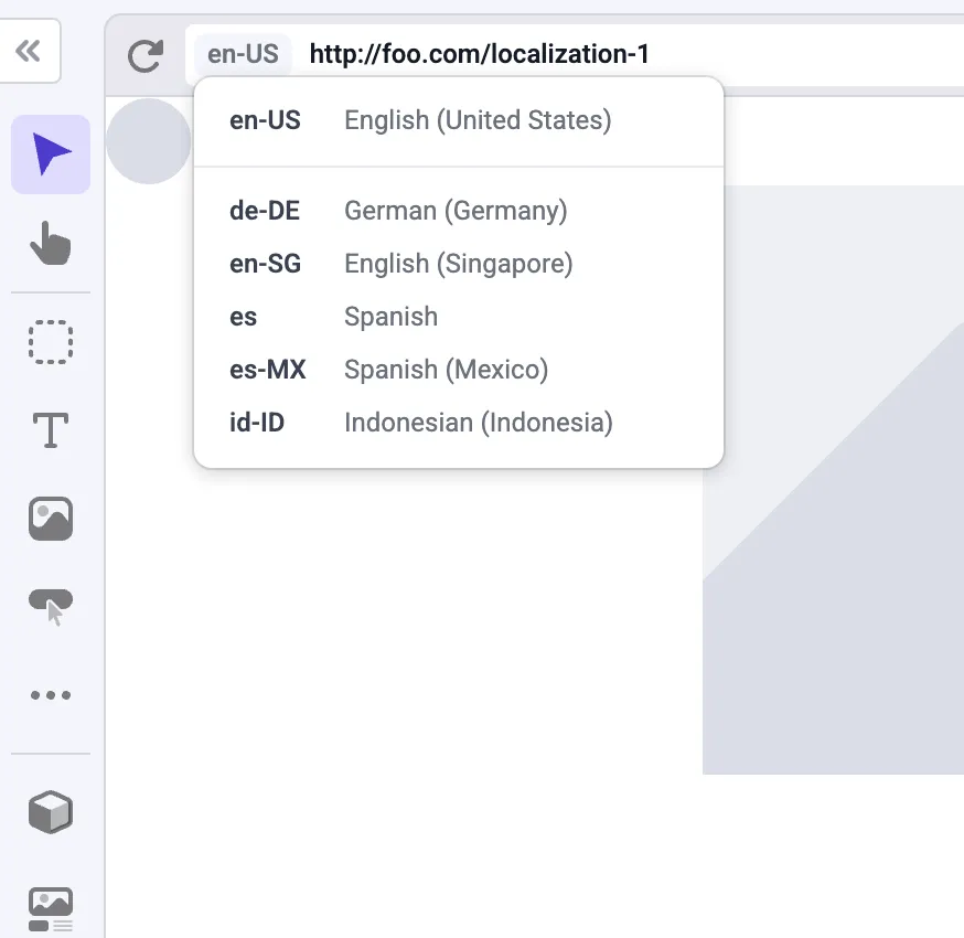 Manage locales in settings