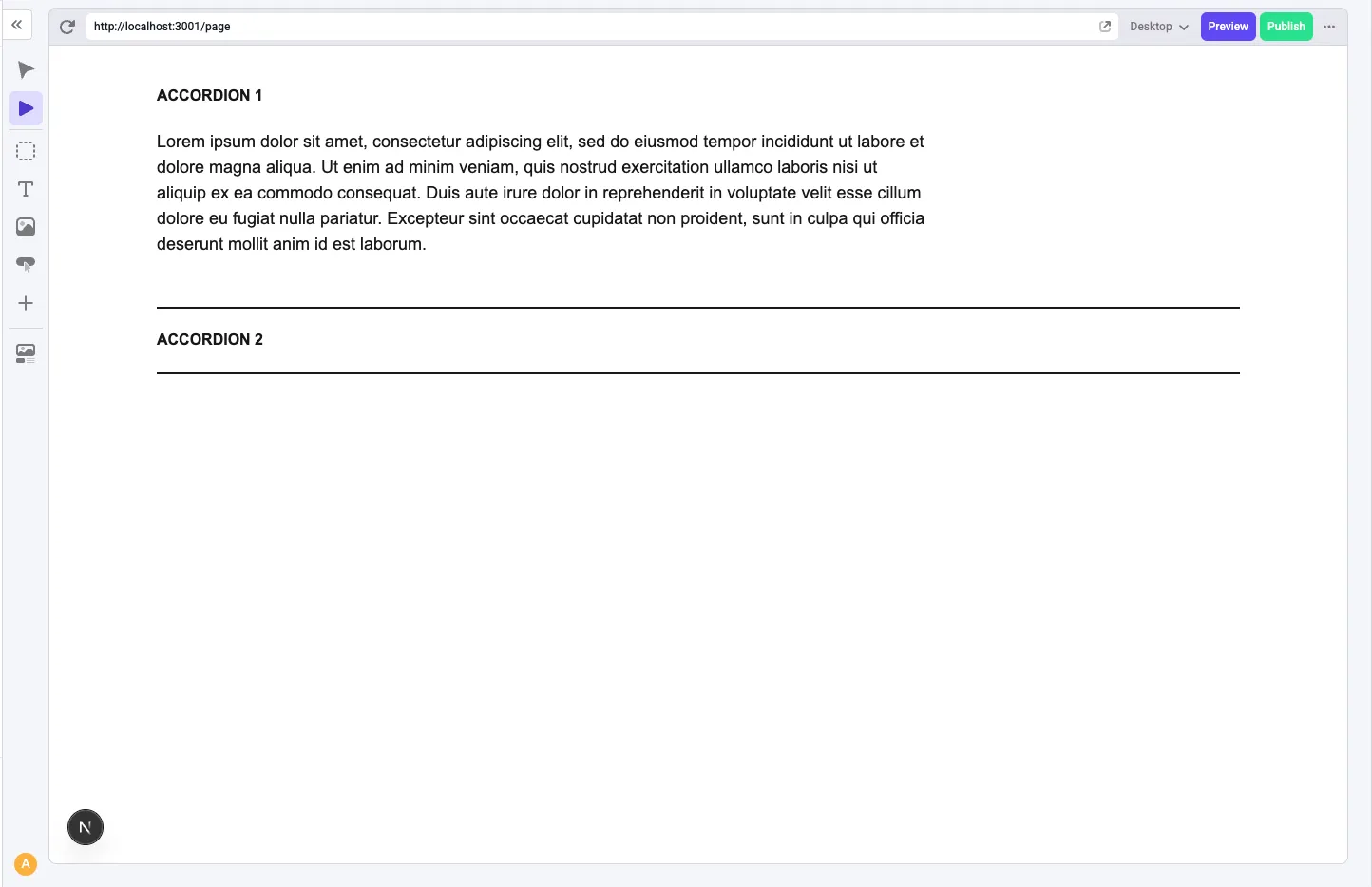 Final accordion component