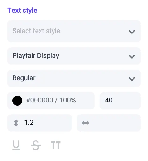 Adding text styles