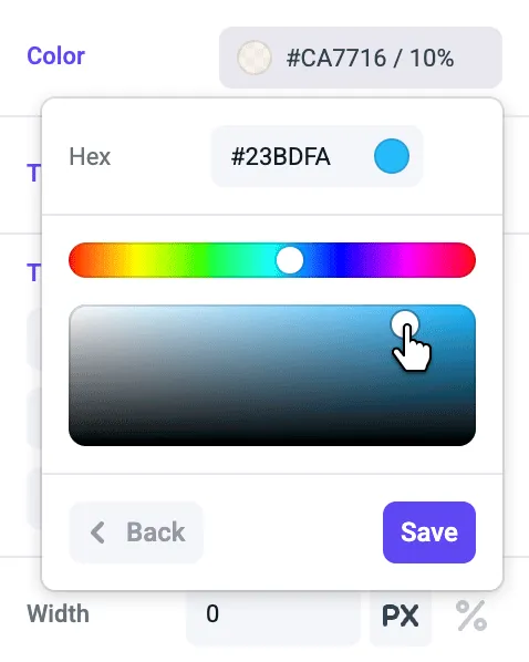 Configuring a color
